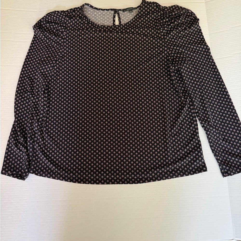 Adrianna Papell Black and White Patterned Blouse